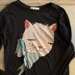 Heavily distressed wildfox cat shirt